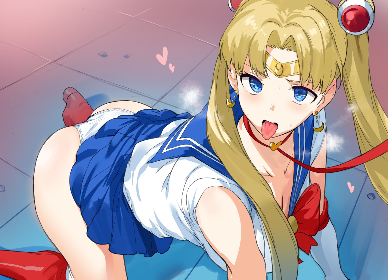 1girls ahe_gao ahegao all_fours armwear ass bent_over big_ass big_breasts bishoujo_senshi_sailor_moon bitch_taken_for_walk blonde_hair blue_eyes boots clothed clothed_female clothing collar cross-eyed curled_tail curls earrings female female_human female_only femsub hews_hack high_heels human human_female leash long_hair looking_up meme panties pleated_skirt sailor_moon sailor_moon_redraw_challenge seifuku skirt skirt_lift solo solo_female solo_human submissive submissive_female usagi_tsukino white_panties