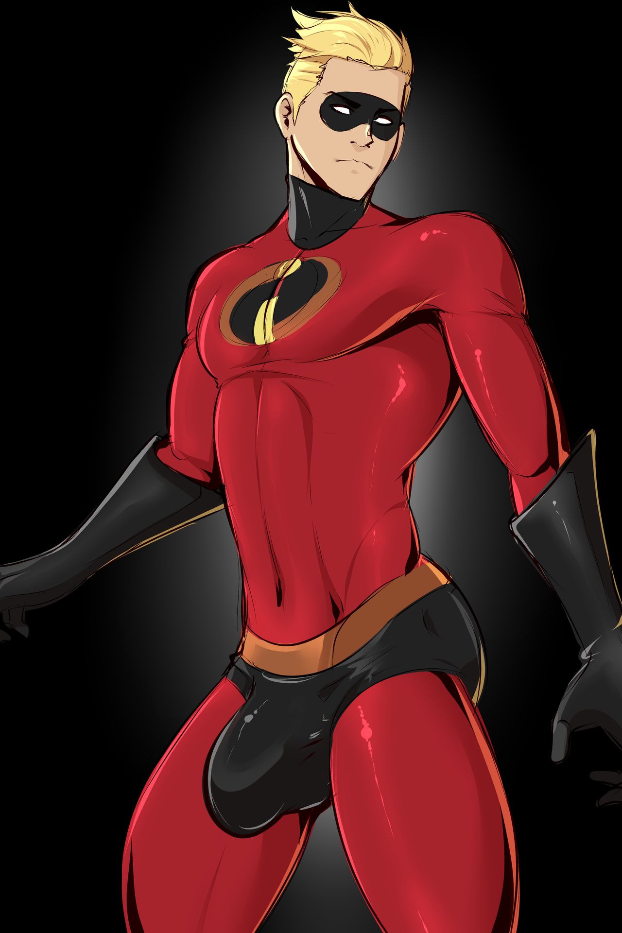 1boy, big bulge, big thighs, blonde hair, bodysuit, bulge, costume, dash parr, disney, gasaiv, gay, gloves, male, male only, mask, muscles, muscular, muscular male, muscular thighs, pecs, pixar, quads, smooth skin, solo, spandex, superhero, the incredibles, thick thighs, tight clothing