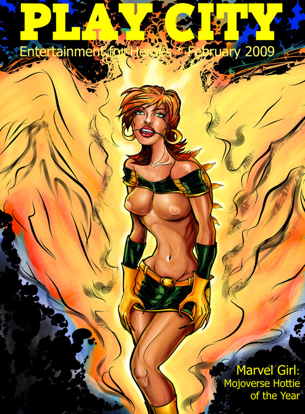 1girls breasts clothed dwwrider female female_only gloves human human_only light-skinned_female light_skin magazine_cover marvel marvel_girl phoenix phoenix_(x-men) rachel_summers red_hair shoes short_hair solo straight_hair x-men