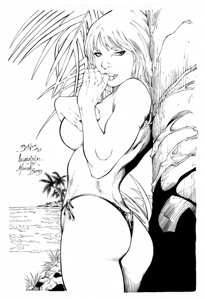 1girls 2007 ass beach big_breasts caitlin_fairchild dc dc_comics ed_benes ed_benes_studio female female_only gen¹³ leandro_oliveira mariah_benes solo tagme thong topless wildstorm