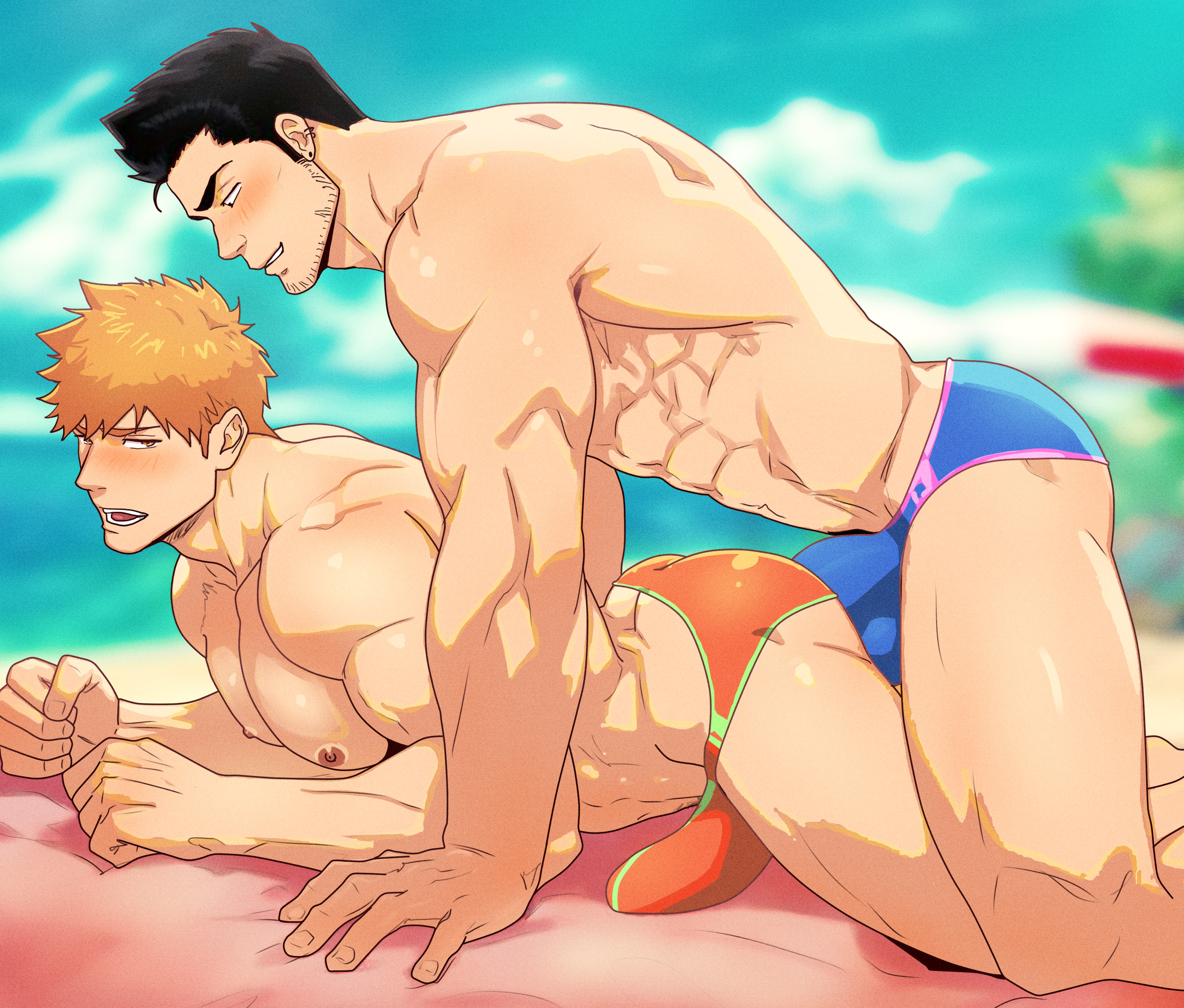 7angelm, bara, bleach, gay, ichigo kurosaki, isshin kurosaki, male, male focus, male only, muscular, muscular male, yaoi