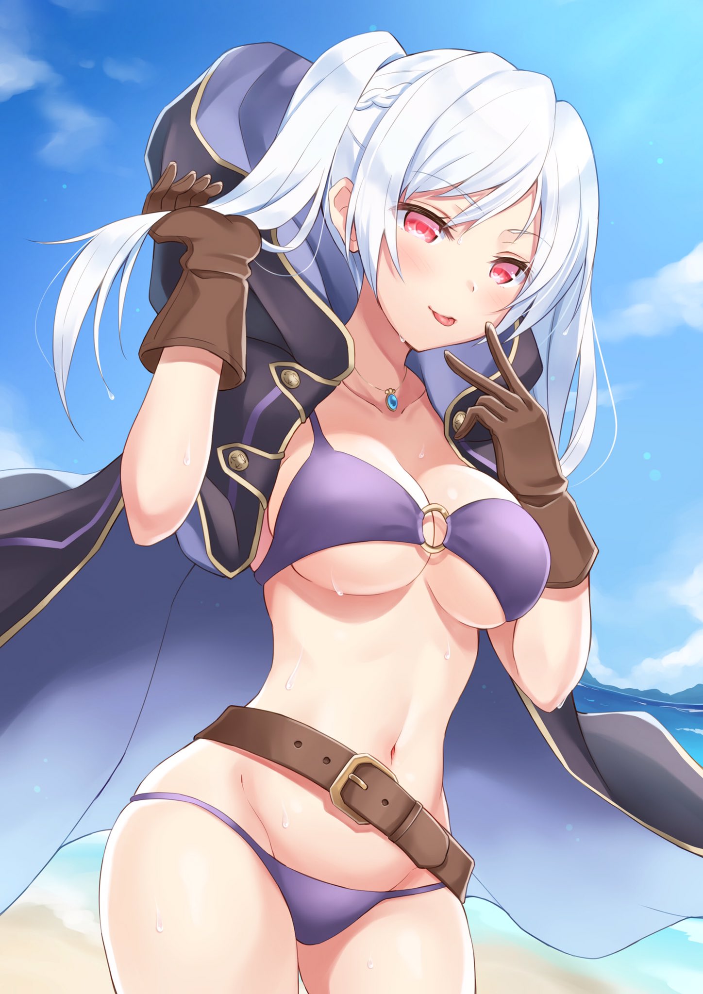 bikini fire_emblem fire_emblem_awakening fire_emblem_heroes grima_(fire_emblem) robin_(female)_(summer)_(fire_emblem) robin_(fire_emblem) robin_(fire_emblem)_(female) shiyo_yoyoyo swimsuit tagme white_hair