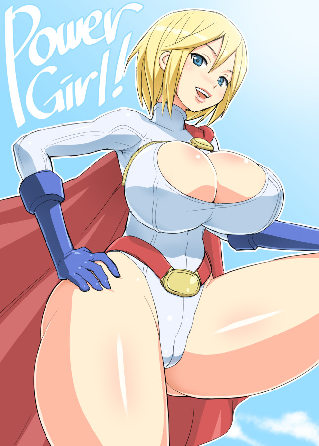 alternate_universe big_breasts blonde_hair blue_eyes dc female female_kryptonian female_only kara_zor-l karen_starr kryptonian otoi_rekomaru power_girl short_hair solo solo_female solo_focus superman_(series)