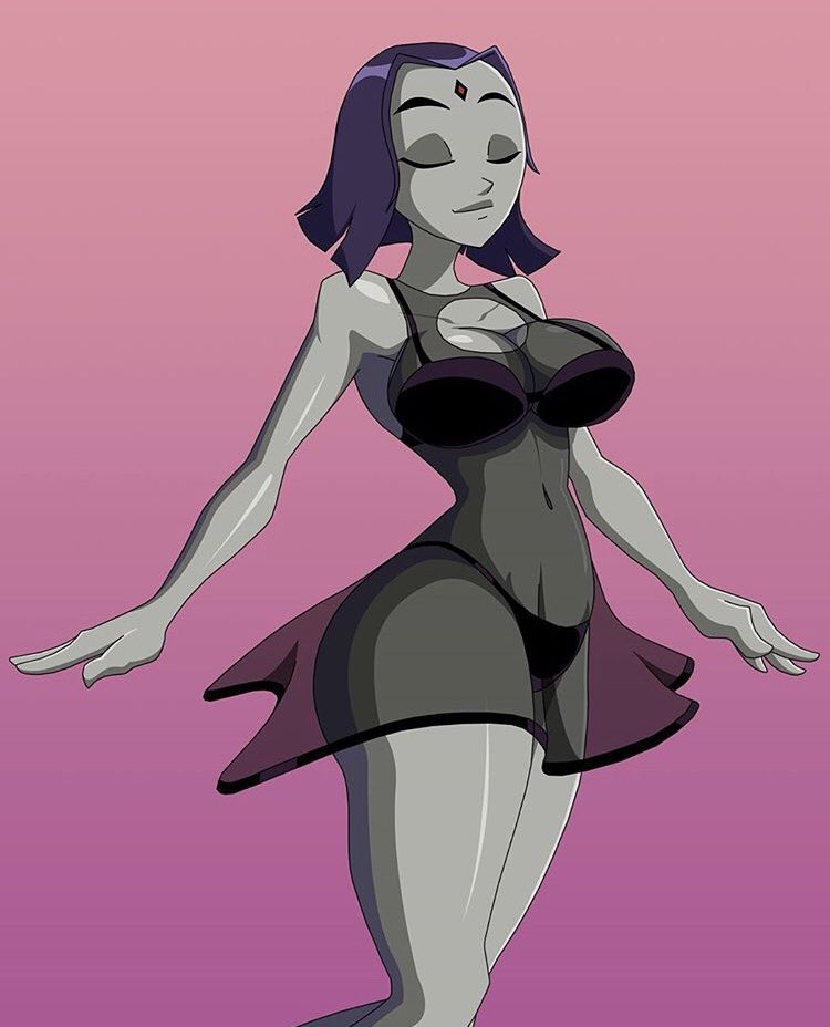 big breasts, breasts, dc, dc comics, female, female only, light skin, light-skinned female, pale skin, pale-skinned female, purple eyes, purple hair, rachel roth, raven (dc), ravenravenraven, smooth skin, solo, solo female, solo focus, teen titans