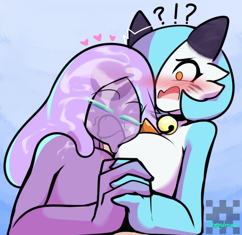 ! 1boy 2girls 3_fingers ? alternate_color anthro anthrofied assisted_fellatio big_breasts blue_background blue_hair blue_skin blush breasts cat_ears circi_(yobie) cum cum_inside cum_on_hair ditto double_paizuri eye_contact fellatio female furry gardevoir goo_creature goo_humanoid green_eyes group group_sex hair_over_one_eye half-closed_eyes heart holding_hands huge_breasts human humanoid interspecies joeydrawss long_hair looking_at_viewer male male_pov multiple_girls nintendo orange_eyes original_character paizuri penis pokémon_(species) pokemon pokemon_(species) pokemon_rgby pokemon_rse pov purple_skin see-through shiny_pokemon short_hair sideboob slime slimegirl spiral_eyes straight surprised teamwork text threesome translucent translucent_body video_games watermark white_skin