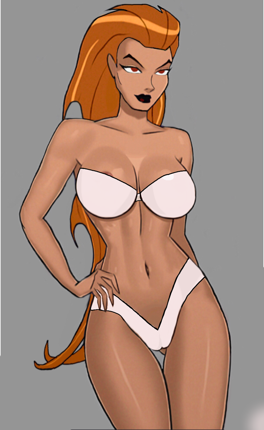 1girls big_breasts bikini breasts cameltoe claire_selton cleavage dc dc_comics dcau drawingthings12 edit game_cg hand_on_hip long_hair navel orange_hair red_eyes solo solo_female something_unlimited sunsetriders7 superman:_the_animated_series superman_(series) very_long_hair volcana_(dc) white_bikini