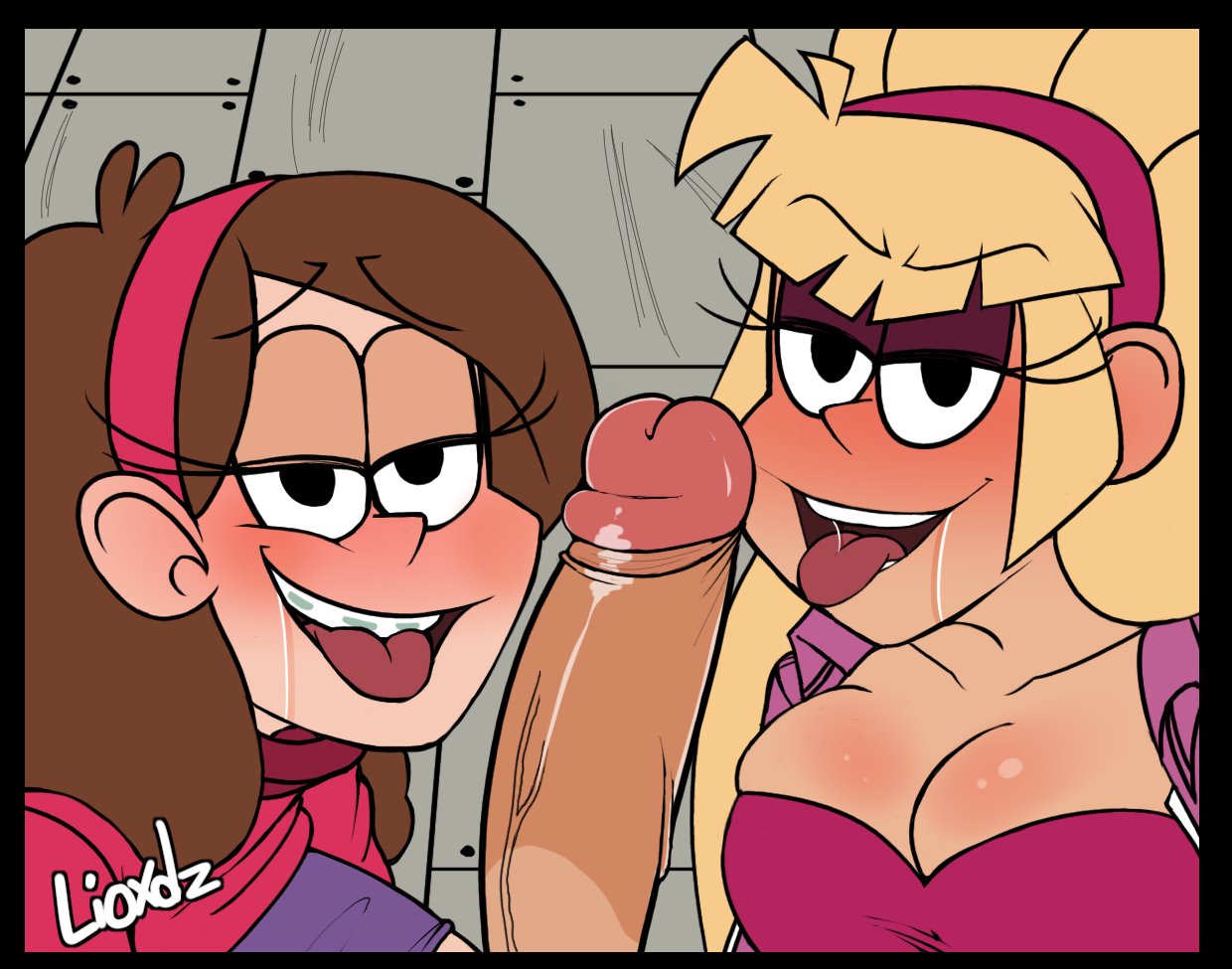 1boy 2girls cleavage dipper_pines disney disney_channel female gravity_falls imminent_sex incest lioxdz looking_at_viewer mabel_pines male multiple_girls pacifica_northwest penis sex smirk straight_hair tagme threesome tongue tongue_out