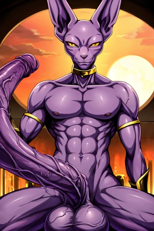 ai_generated beerus big_balls big_penis cocky69 dragon_ball_super excessive_size hyper_penis long_penis muscular veins_on_dick veiny_penis