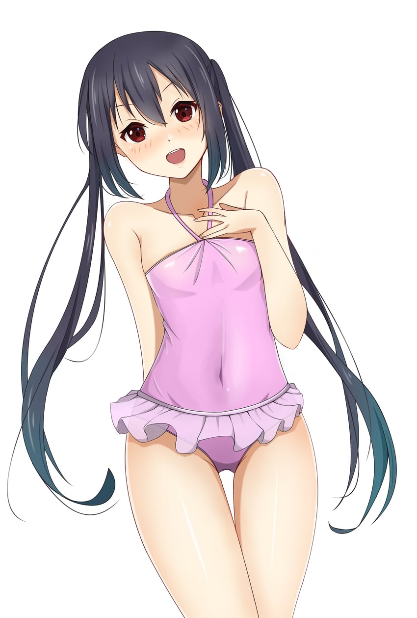 1girls artist_request azusa_nakano_(k-on!) k-on! swimsuit