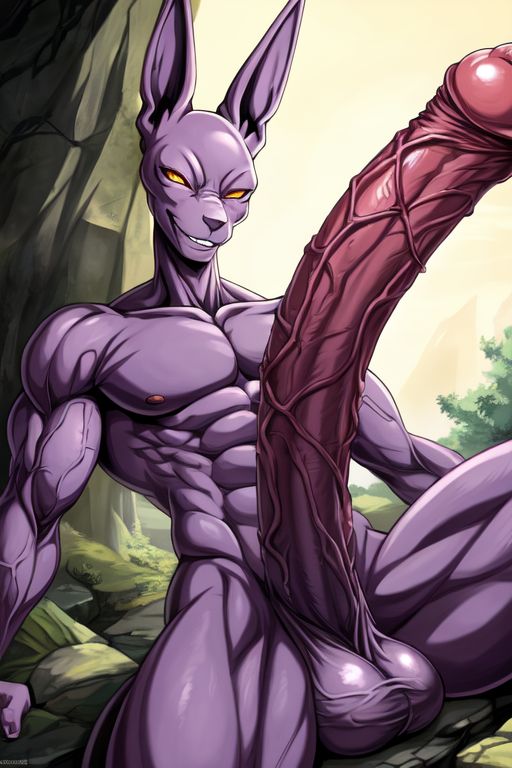 ai_generated beerus big_balls big_penis cocky69 dragon_ball_super excessive_size hyper_penis long_penis muscular veins_on_dick veiny_penis