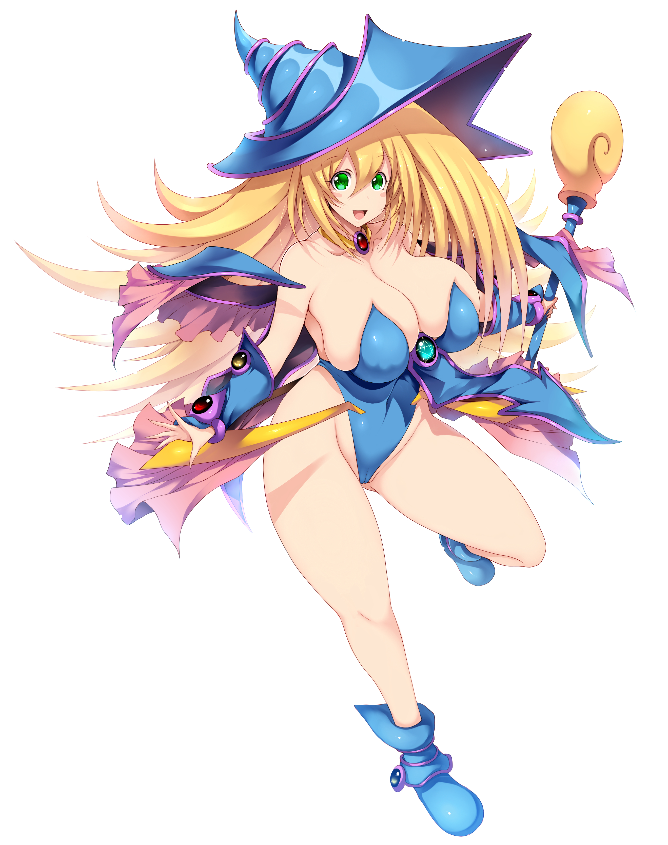 1girls, breasts, breasts bigger than head, cleavage, dark magician girl, female, female only, huge breasts, konami, shounen jump, spellcaster, tsukasawa takamatsu, yu-gi-oh!