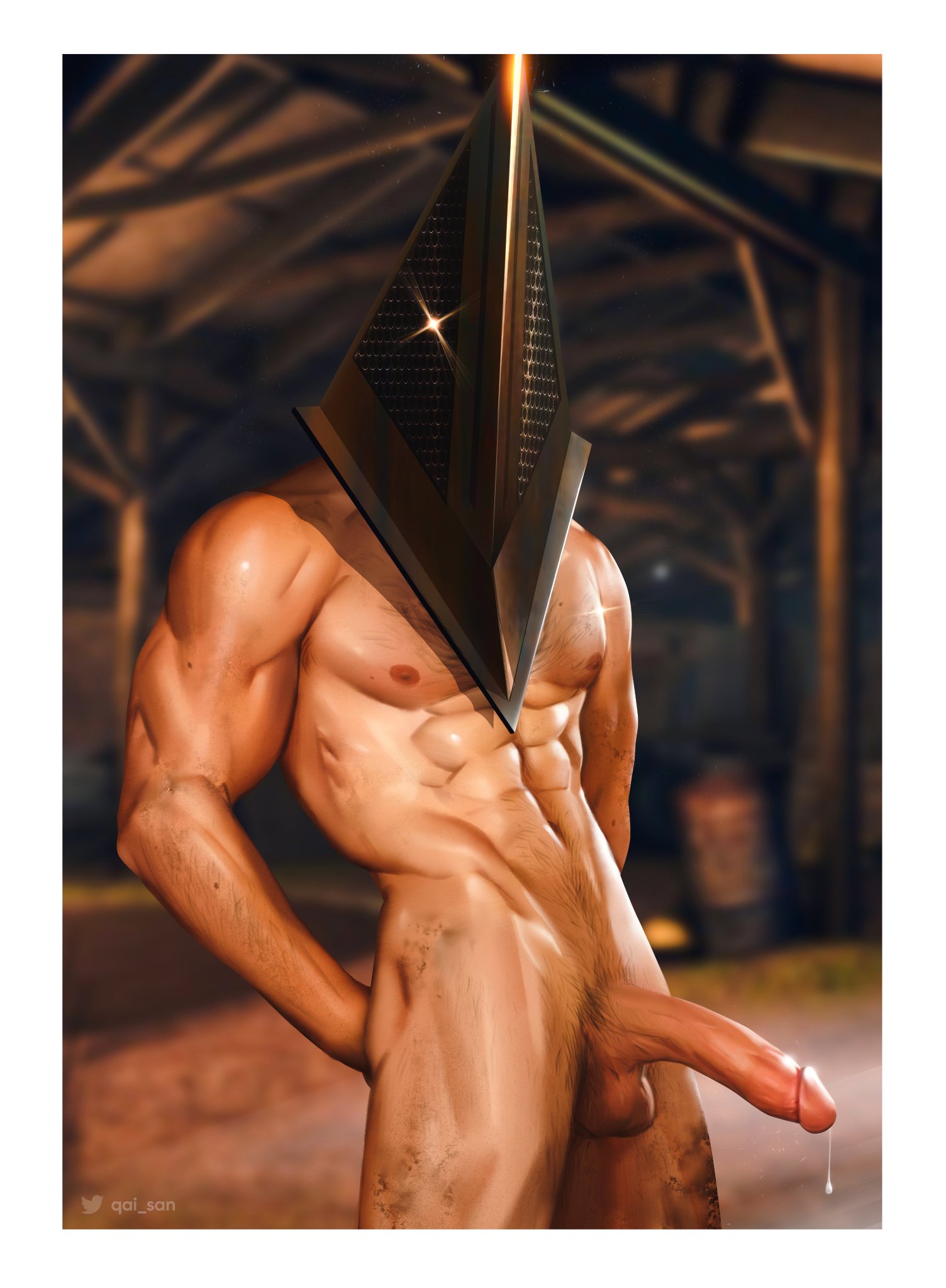 1boy, 3d, big penis, cum, male, male only, nude, penis, pyramid head, silent hill, silent hill (film), silent hill homecoming, solo