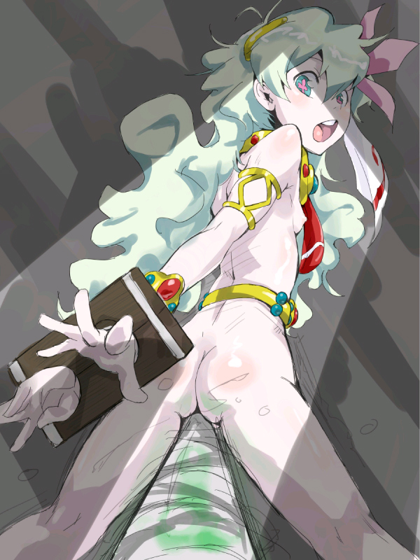 bondage breasts drill fever-san flat_chest nia_teppelin nipples nude stocks suspension tengen_toppa_gurren-lagann tengen_toppa_gurren_lagann