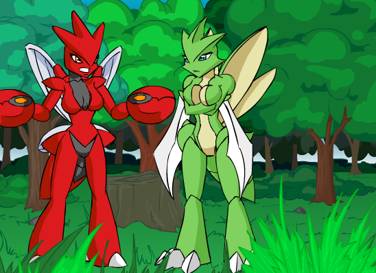 anthro furry insect mantis nin10doh pikanjo pokémon_(species) pokemon pokemon_snap_xxx scizor scyther