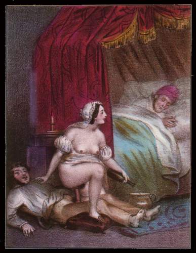 achille_deveria antique bed cuckold fine_art sleeping straight_hair