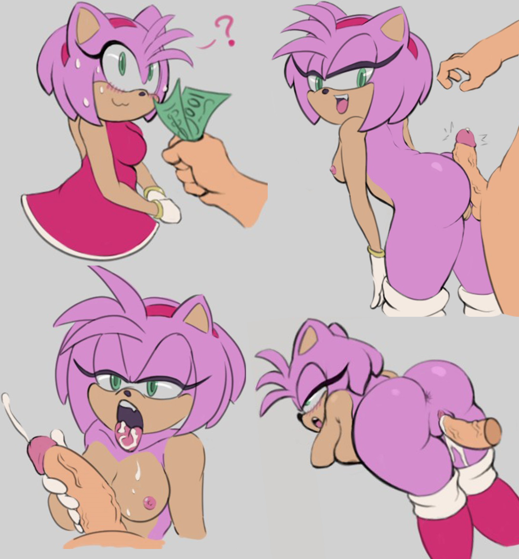 ?, 1boy, 1girls, amy rose, anus, breasts, clitoris, cum, cum on breasts, cum on tongue, cumming, disembodied penis, dress, faceless male, female, female focus, female penetrated, gloves, hairband, headband, hedgehog, human, human on anthro, humanoid penis, male, male penetrating, male penetrating female, money, newgrounds, penetration, penis, pink fur, pink hair, pinkfalcon, prostitution, pussy, short hair, sonic (series), sonic the hedgehog (series), straight, sweat, sweating, vein, veins, veiny, veiny penis