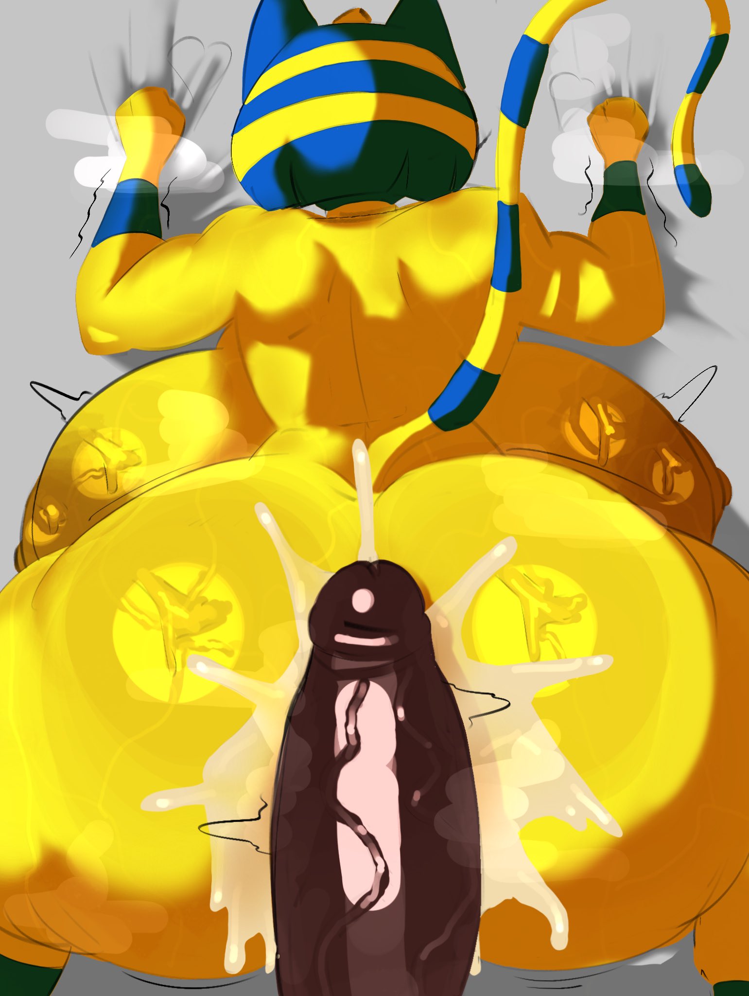 1boy, 1girls, adawndraws, animal crossing, ankha, ankha (animal crossing), anthro, anthro female, anthro only, dark skin, dark-skinned male, dark-skinned penis, female, fur, furry, furry female, furry only, hetero, male, nintendo, penis, straight, tagme, video game character, video games, yellow body, yellow fur, yellow skin, yellow skinned female, yellow-skinned female
