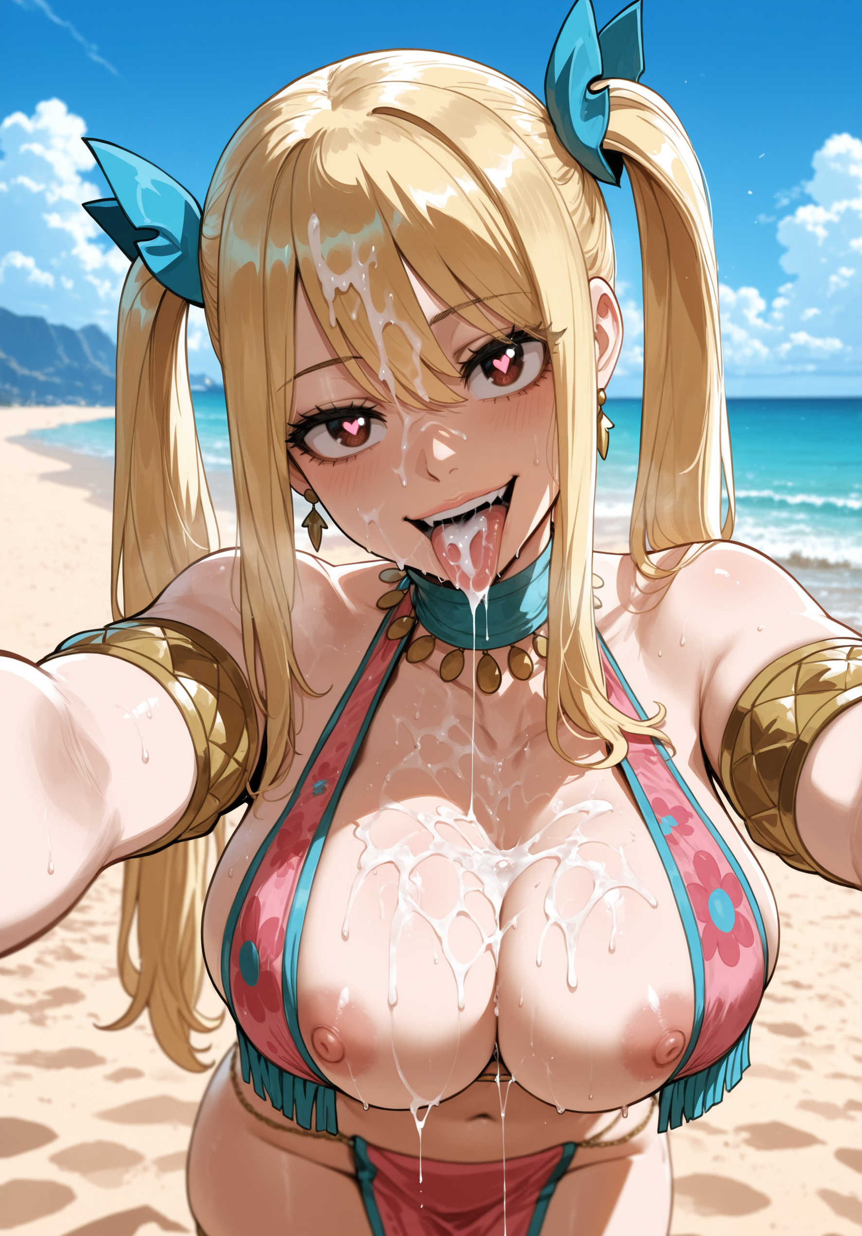1girls, ai generated, beach, beach background, big ass, big breasts, big butt, big thighs, blonde hair, brown eyes, cum, cum on face, curvy, fairy tail, hot, huge ass, huge breasts, huge butt, huge thighs, lucy heartfilia, lucy heartfilia (belly dancer), miyuai, mosaic censoring, sexy, sexy body, solo, thick, thick ass, thick body, thick butt, thick legs, thick thighs, yellow hair