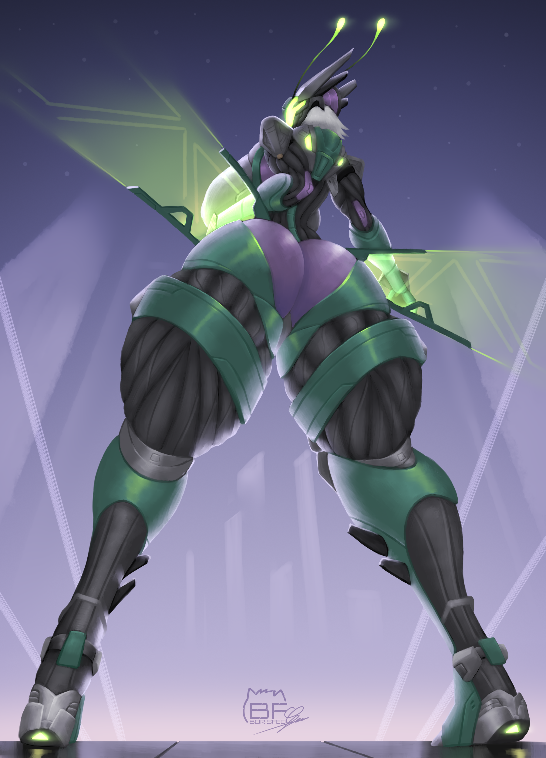 1girls, 2d, ass, ass focus, big ass, big breasts, big butt, borisfed, breasts, bubble ass, bubble butt, butt, butt focus, female, female only, fully clothed, huge ass, huge breasts, low-angle view, mantis (galactic wings), mantis (marvel rivals), mantis (marvel), marvel, marvel rivals, pov, solo, thick thighs, wide hips