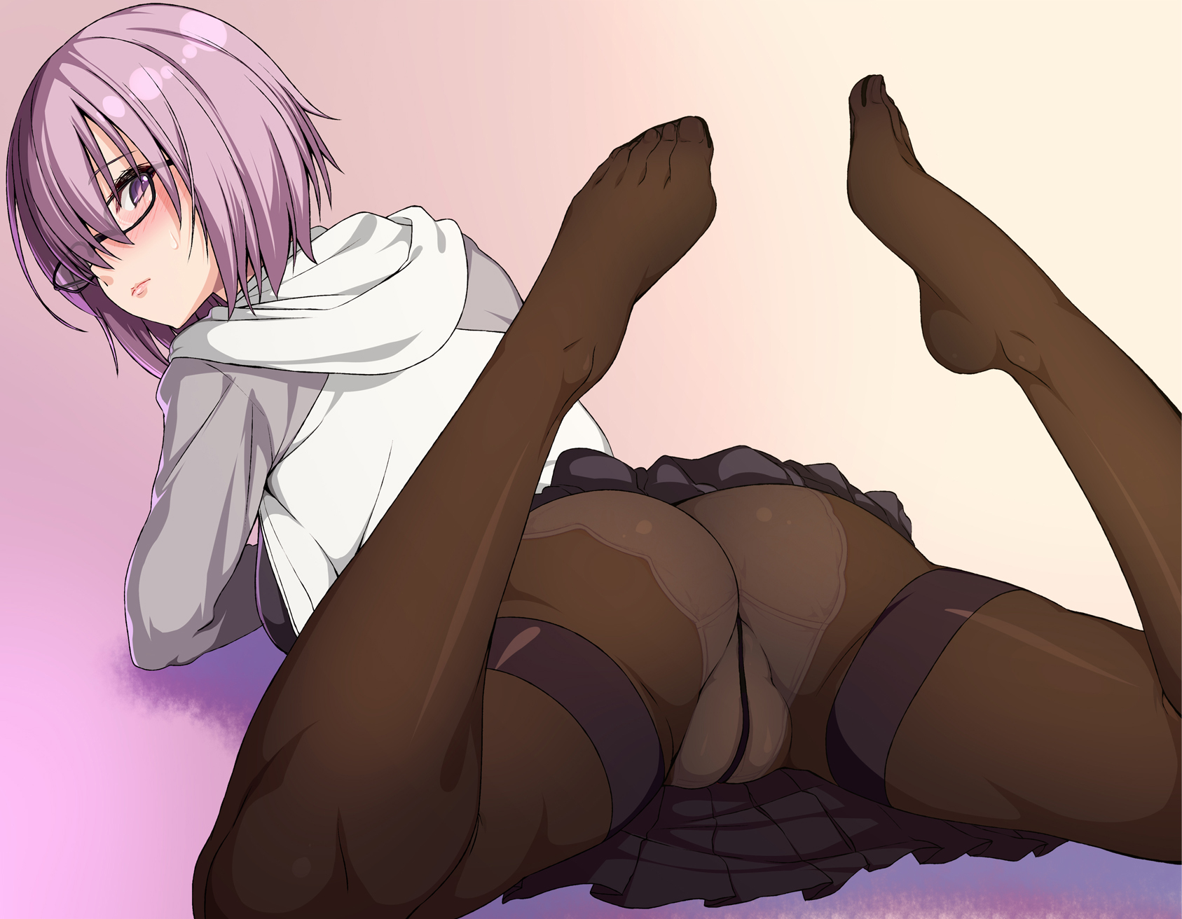 846-gou, ass, big ass, big breasts, breasts, fate (series), fate/grand order, female, female only, lavender hair, mash kyrielight, purple eyes, solo, solo female, solo focus