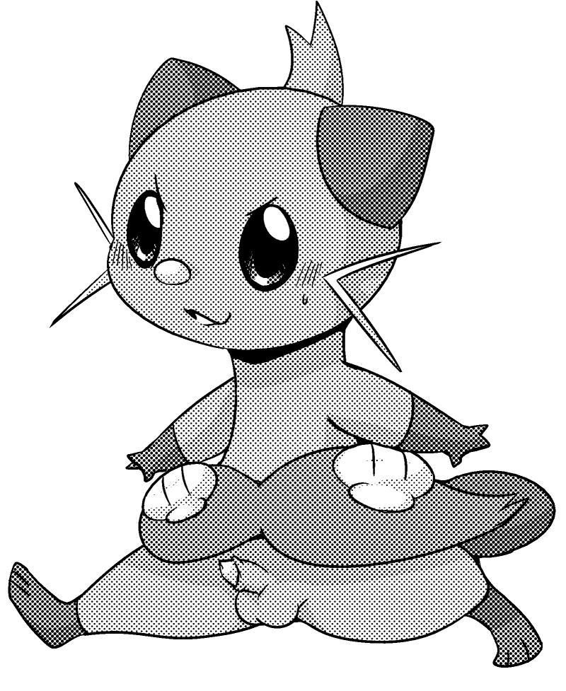 1boy biped blush cute_penis dewott doneru male male_only monochrome penis pokémon_(species) pokemon pokemon_(species) pokemon_bw small_penis solo sweat whiskers