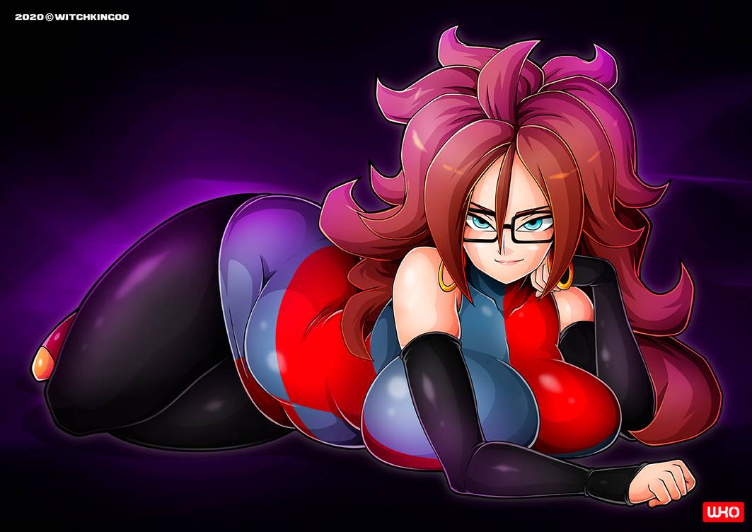 1girls, android 21, android 21 (human), breasts, dragon ball, dragon ball fighterz, female, female only, glasses, huge breasts, shounen jump, solo, solo female, thighs, witchking00