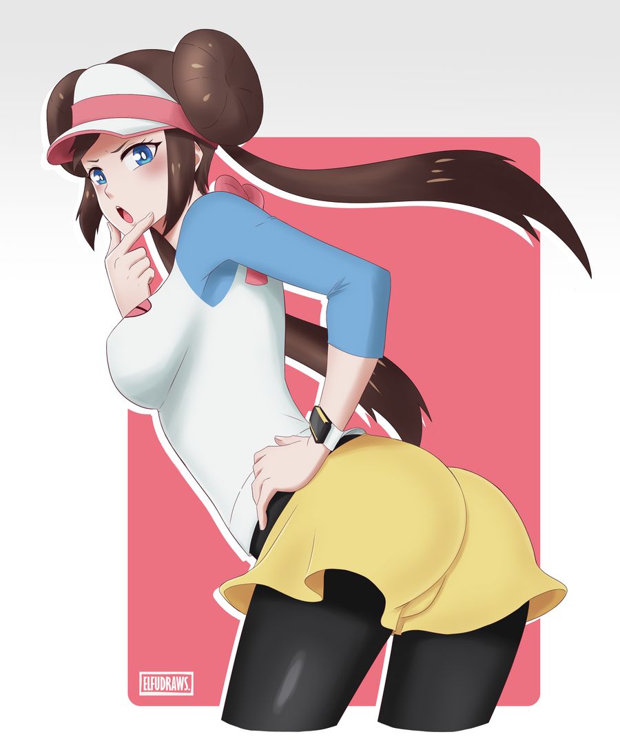 1girls blue_eyes brown_hair clothed elfudraws female female_only human long_hair nintendo pokemon pokemon_bw2 rosa_(pokemon) solo source_request text watermark