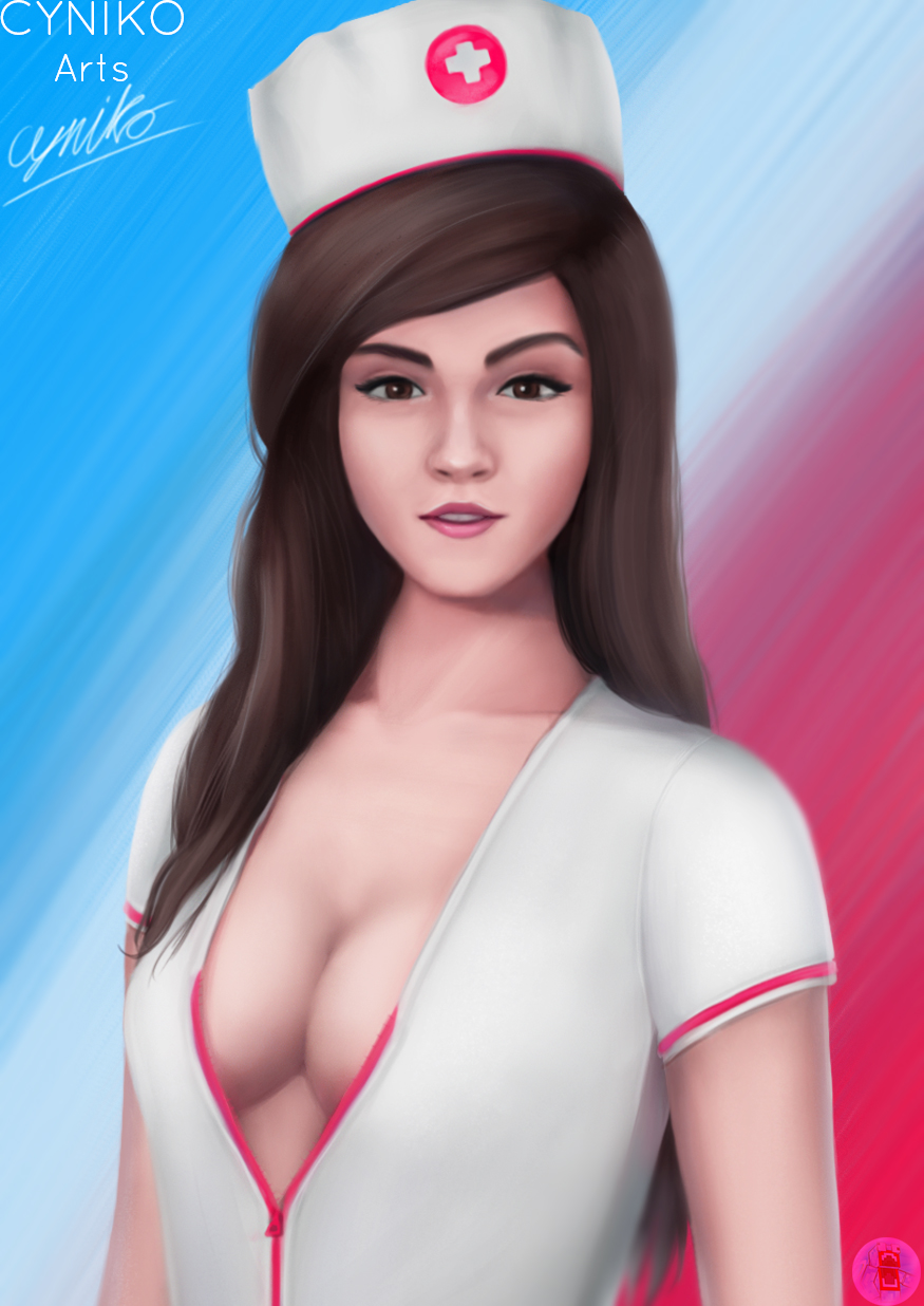 1boy, cleavage, cynikoarts, egirl, f1nn5ter, female, genderswap, lipstick, male, nurse, nurse cap, rule 63, tagme