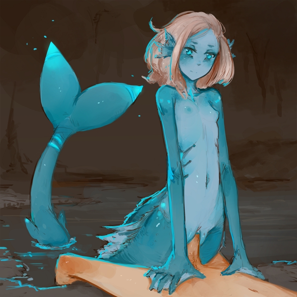 1boy, 1girls, anthro, areolae, breasts, erection, female, human, human penetrating, male, merfolk, mermaid, mermaid pussy, monster girl, nipples, nude, penetration, penis, pussy, sex, small breasts, straight, syvaron, vaginal penetration