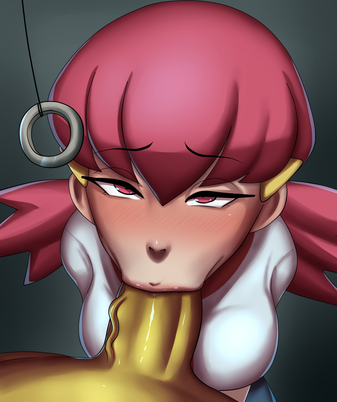 :>=, 1boy, 1girls, aged up, alternate breast size, anthro, anthrofied, big penis, blushing, breasts, clothed female nude male, deareditor, deep blowjob, faceless male, fellatio, female, furry, huge breasts, huge cock, human, humanoid, hypno, hypnosis, hypnotized, interspecies, large breasts, large penis, lips, lipstick, long penis, male, mind control, nintendo, older, oral, penis, pink eyes, pink hair, pink lipstick, pokemon, pokemon (species), pokemon gsc, pokemon hgss, pokemon rgby, pokephilia, seductive eyes, seductive mouth, source request, thick penis, veiny penis, whitney (pokemon), yellow fur