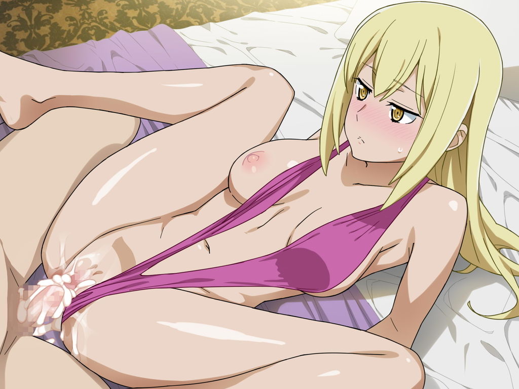 aiz wallenstein, bell cranel, blonde hair, breasts, censored, cum in pussy, dungeon ni deai wo motomeru no wa machigatteiru darou ka, female, laying back, penetration, pussy, sex, silver meteor, swimsuit, vaginal penetration