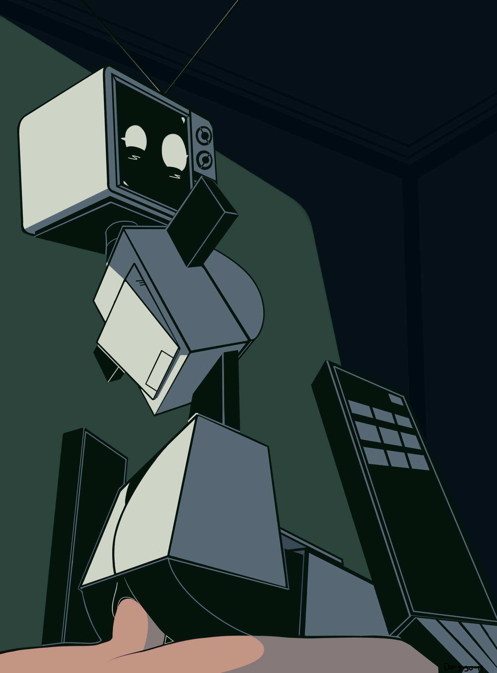 appliance, disembodied hands, female, machine, mrdoccon, original, robot, tagme, tv