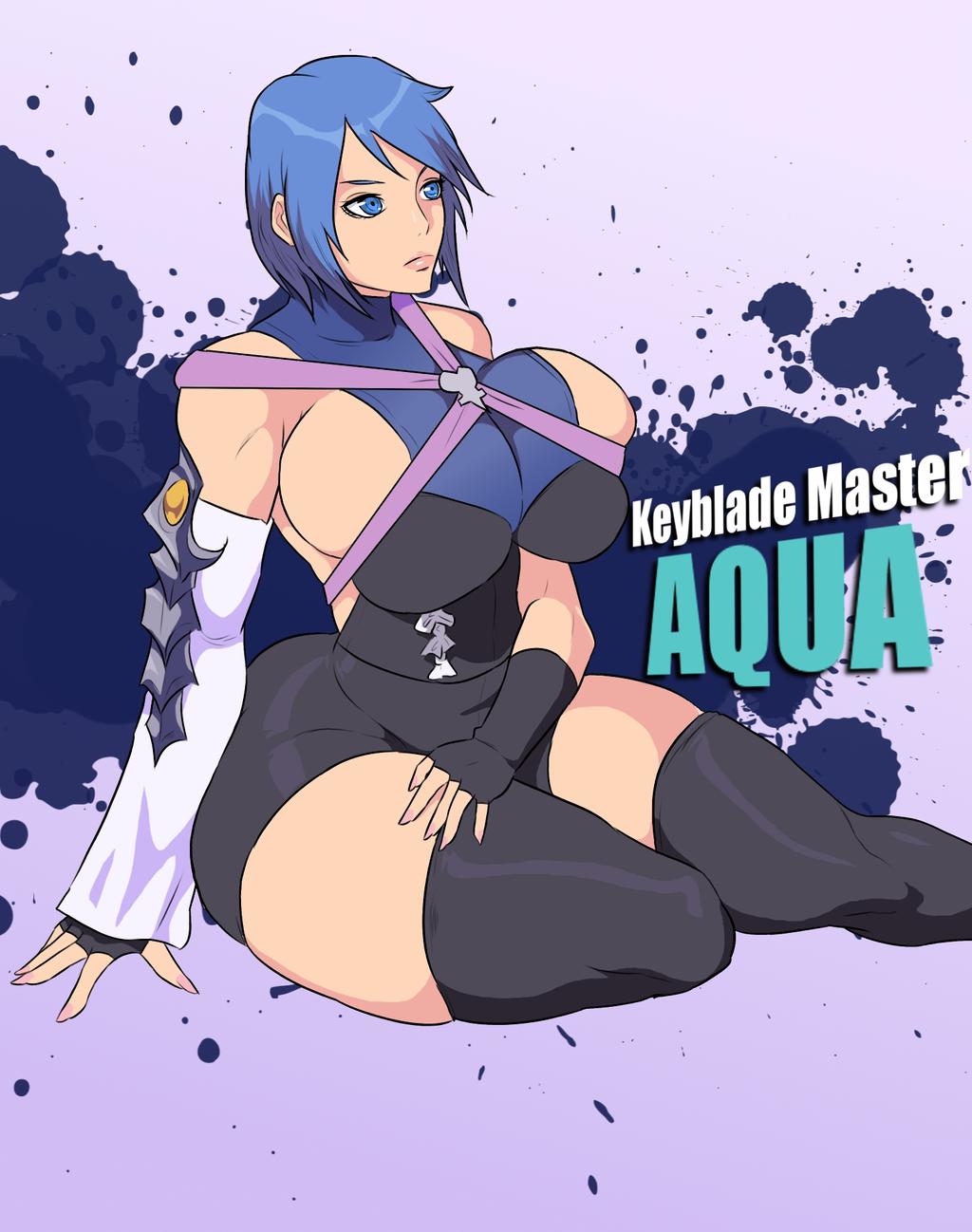 1girls, alternate breast size, aqua (kingdom hearts), blue eyes, blue hair, breasts, bursting breasts, disney, female, female only, gigantic breasts, hips, huge breasts, huge hips, huge thighs, jay-marvel, kingdom hearts, large breasts, milf, sideboob, solo, solo female, square enix, thick thighs, thighs, tight, tight clothes, tight clothing, tight shirt, wide hips
