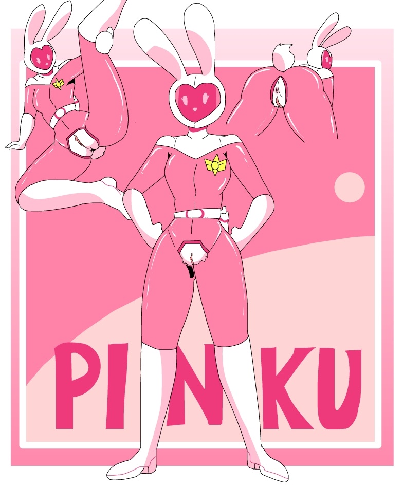 anthro armor bending_over boots bunny_ears bunny_girl carliabot helmet love pink_armor pink_suit pinku_(miscon) pussy rabbit spread_legs white_boots white_fur