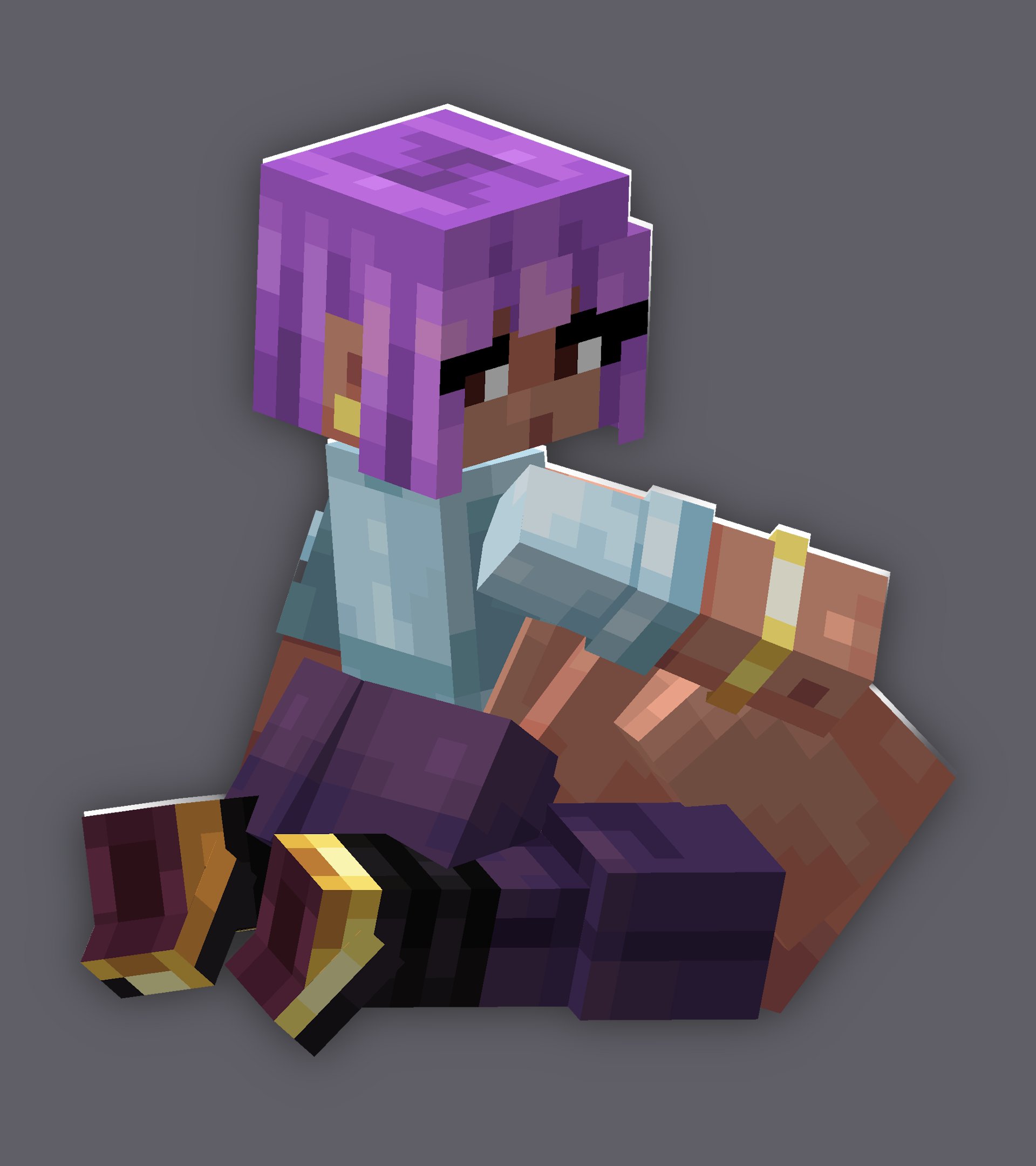 1girls, efe (minecraft), female, female pred, hyper, hyper belly, justaybum, microsoft, minecraft, purple hair, vore, vore belly
