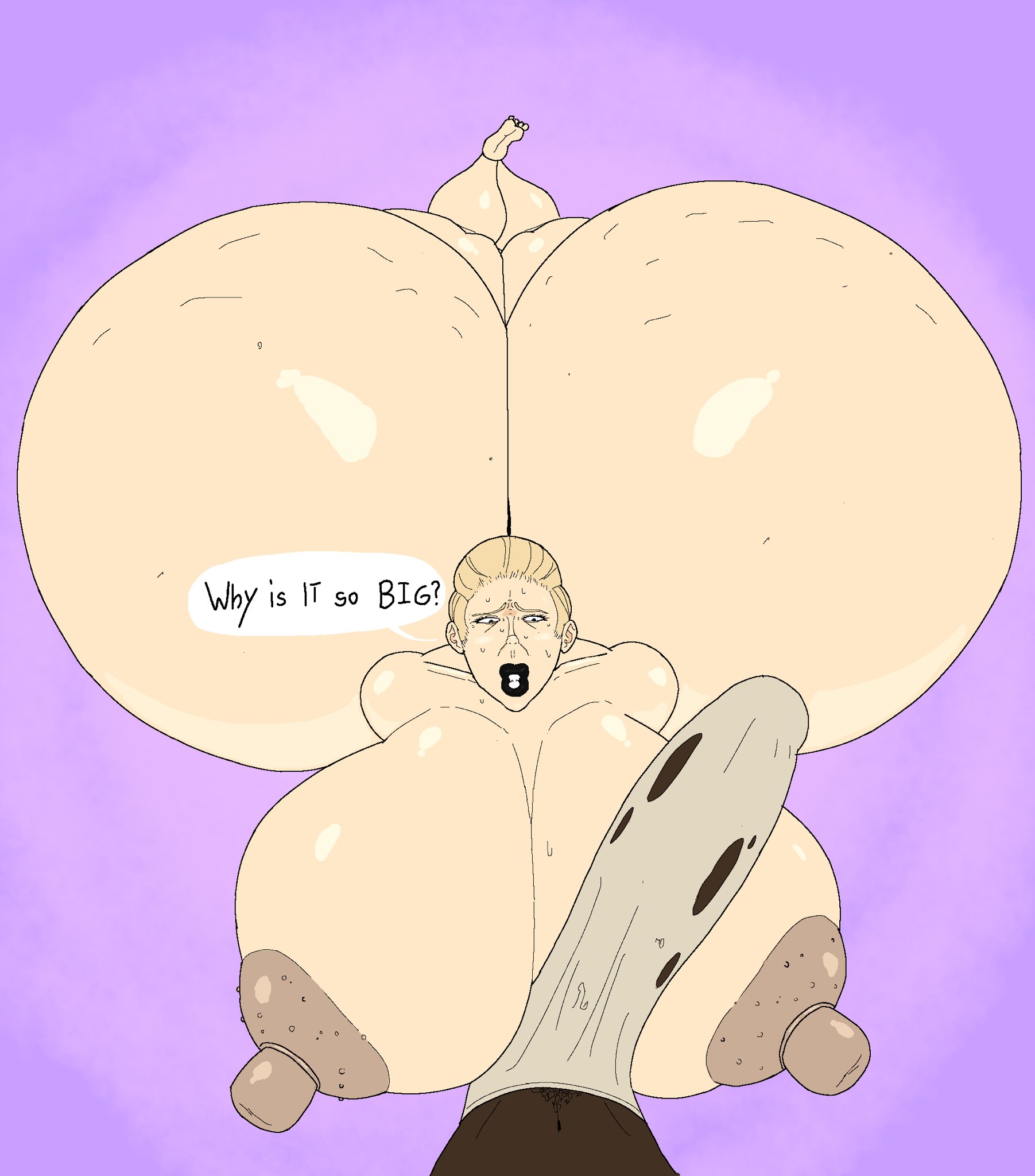 1boy, 1boy1girl, 1girl1boy, 1girls, big breasts, big cock, big penis, blonde female, blonde hair, breasts, breasts out, cock, curvaceous, curvaceous ass, curvaceous body, curvaceous female, curvaceous figure, curvaceous hips, curvaceous thighs, curvy, curvy body, curvy female, curvy figure, curvy hips, dark-skinned male, english text, fat cock, female, female/male, gilf, glands of montgomery, huge breasts, hyper, hyper ass, hyper breasts, hyper butt, hyper penis, interracial, large breasts, large cock, male, male/female, massive areolae, massive breasts, massive cock, milf, penis, purple background, speaking, speech bubble, talking, text, thicc, thicc thighs, ugly female, varix, voluptuous, voluptuous body, voluptuous female