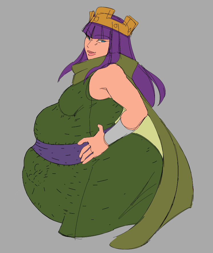 1girls, archer queen (clash of clans), belly, breasts, clash (series), clash of clans, clash royale, female, female pred, hyper, hyper belly, supercell, tubbie, vore, vore belly