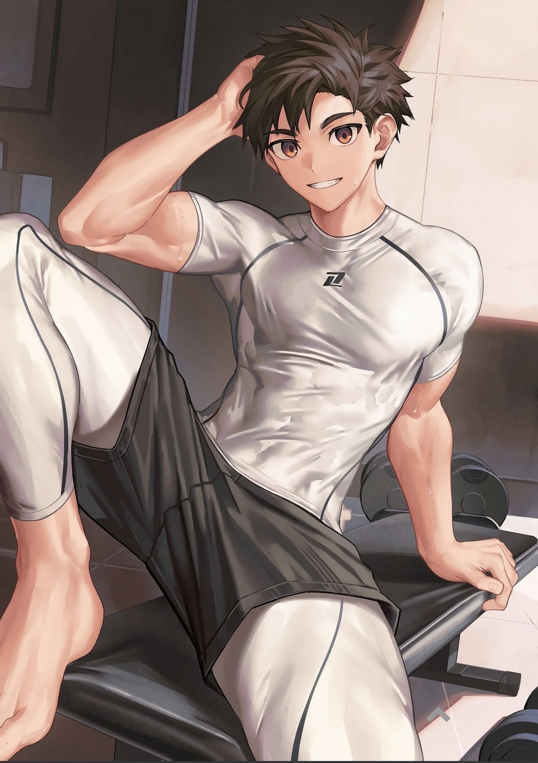 1boy, fully clothed, male, male only, masculine, nayoshi (r-744), no visible genitalia, spread legs