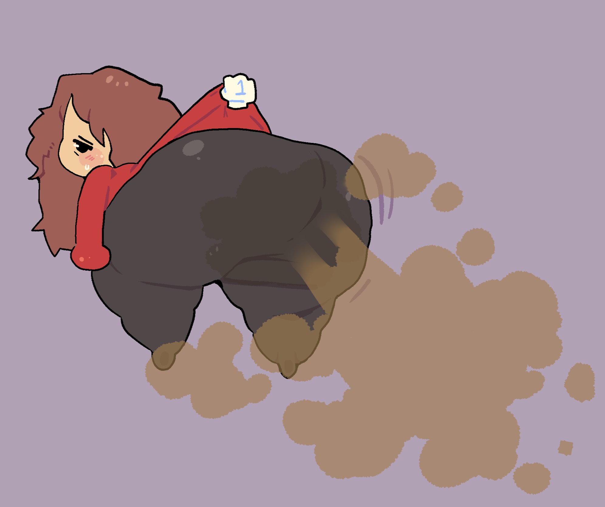 fart, fart cloud, fart fetish, farting, holding, holding person, hyper, hyper ass, hyper butt, looking back, mii, moonoatmeal, solo, solo female, solo focus, stain, stained clothing, tagme