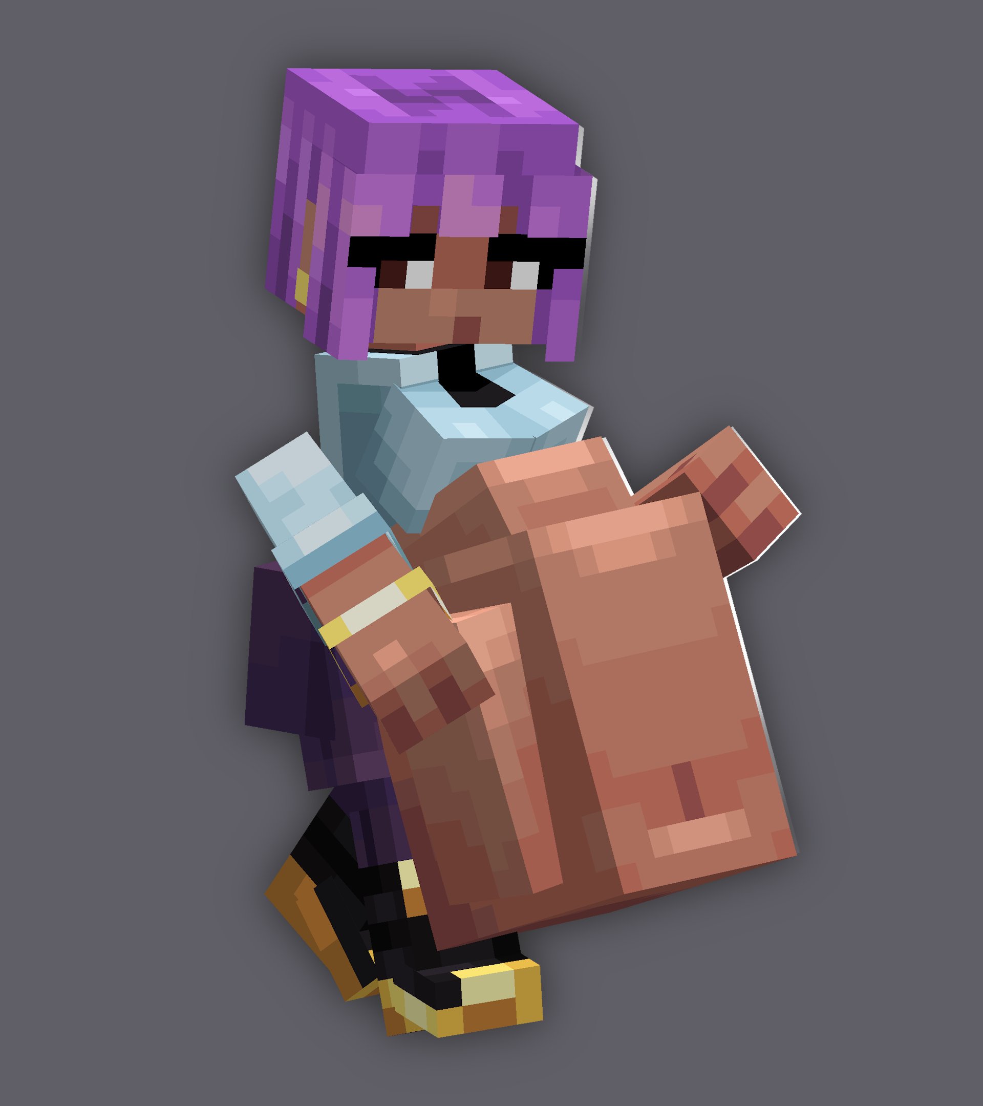 1girls, efe (minecraft), female, female pred, hyper, hyper belly, justaybum, microsoft, minecraft, purple hair, vore, vore belly