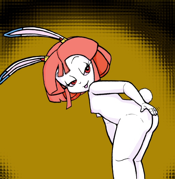 1girls 2010 anthro ass breasts doyagao female fur furry lagomorph mammal nipples otama princess princess_vi rabbit red_eyes red_hair samurai_pizza_cats short_hair smug solo tagme tail white_body white_fur