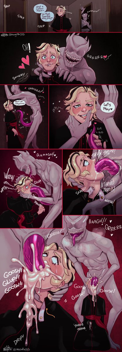 2boys, character request, comic, cum, deepthroat, gay, gay male, magnta, male, male only, monster, original, original character, priest, yaoi