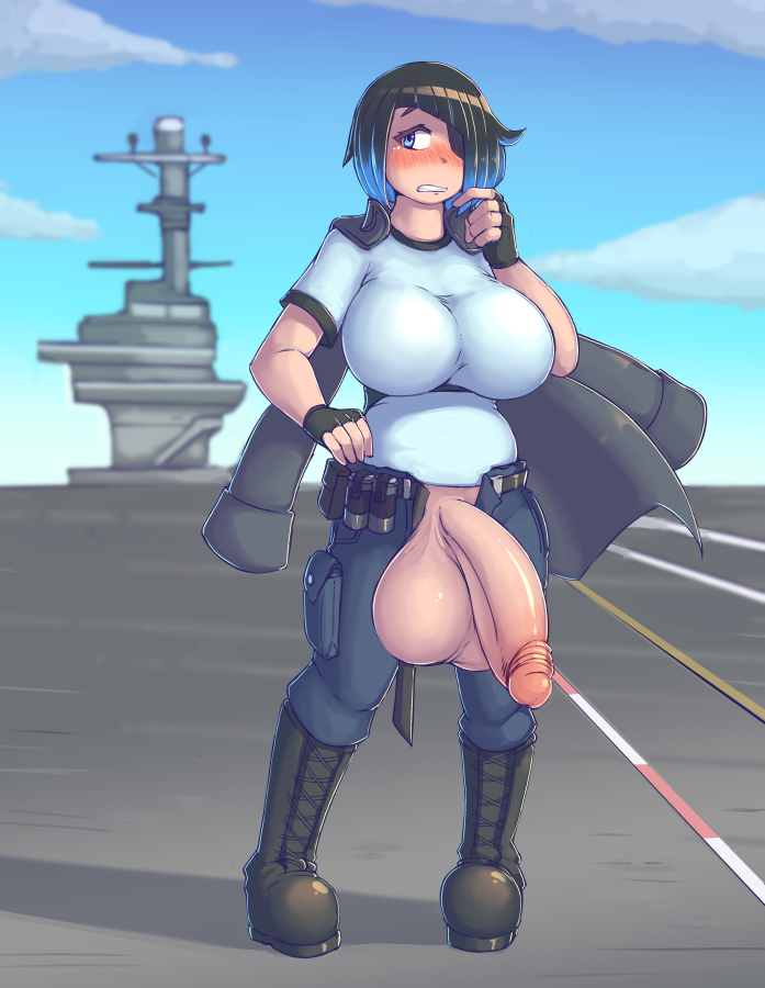 1futa, balls, big balls, blush, breasts, chubby, clothed, clothing, embarrassed, embarrassed nude futa, flaccid, flaccid penis, futa only, futa sans pussy, futanari, half-erect, huge balls, huge breasts, huge cock, hyper, hyper balls, hyper penis, intersex, kittenboogers, mostly clothed, open clothes, open pants, outdoors, outside, penis, penis out, solo, solo futa, testicles, wide hips