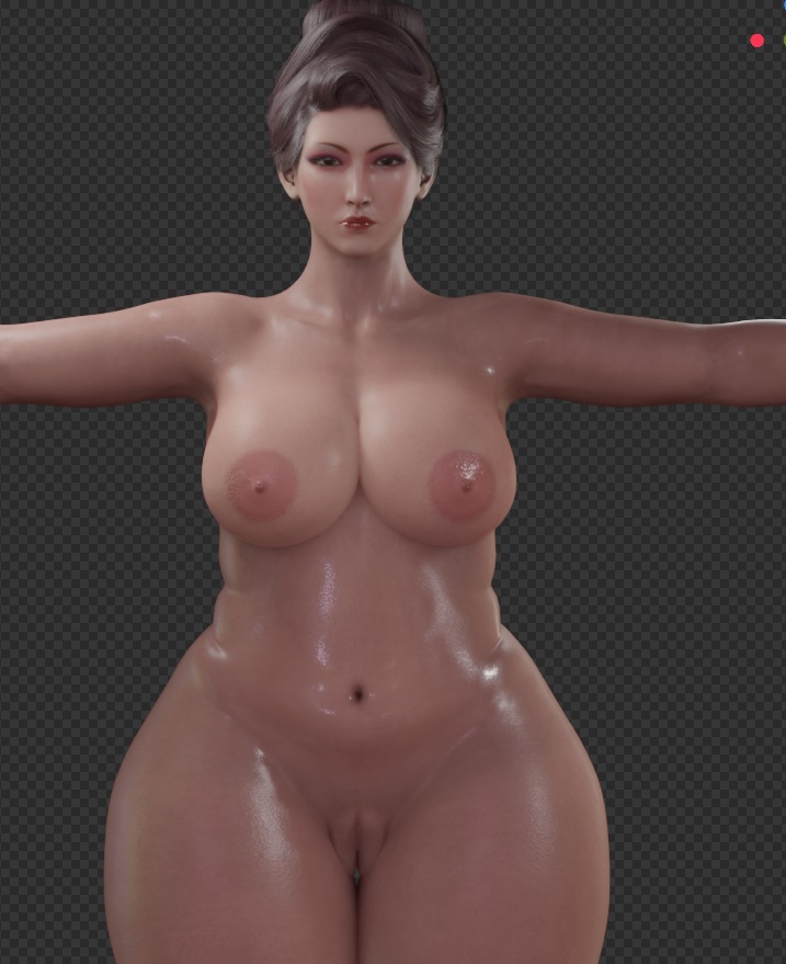 1girls, 3d, 3d (artwork), ass, black hair, blender, bottomless, breasts, chubby, curvaceous, female, female only, final fantasy, final fantasy vii, generalbutch, huge ass, madam m, milf, navel, nipples, pussy, solo, thick thighs, uncensored