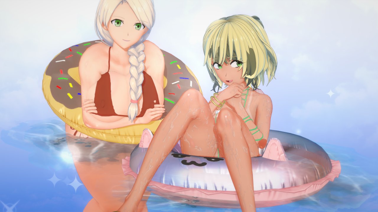 3d alternate_color alternate_costume alternate_hair_color alternate_hairstyle alternate_outfit alternate_version_at_source alternate_version_available beach big_ass big_breasts big_butt big_hips big_thighs bikini bikini_top blonde_hair cleavage darckanllel eva_(darckanllel) female female_focus female_only hourglass_figure huge_ass huge_breasts huge_butt huge_hips huge_thighs lilith_(darckanllel) looking_at_viewer milf mother mother_and_daughter sun_tanning tanned tanned_skin white_hair wide_hips