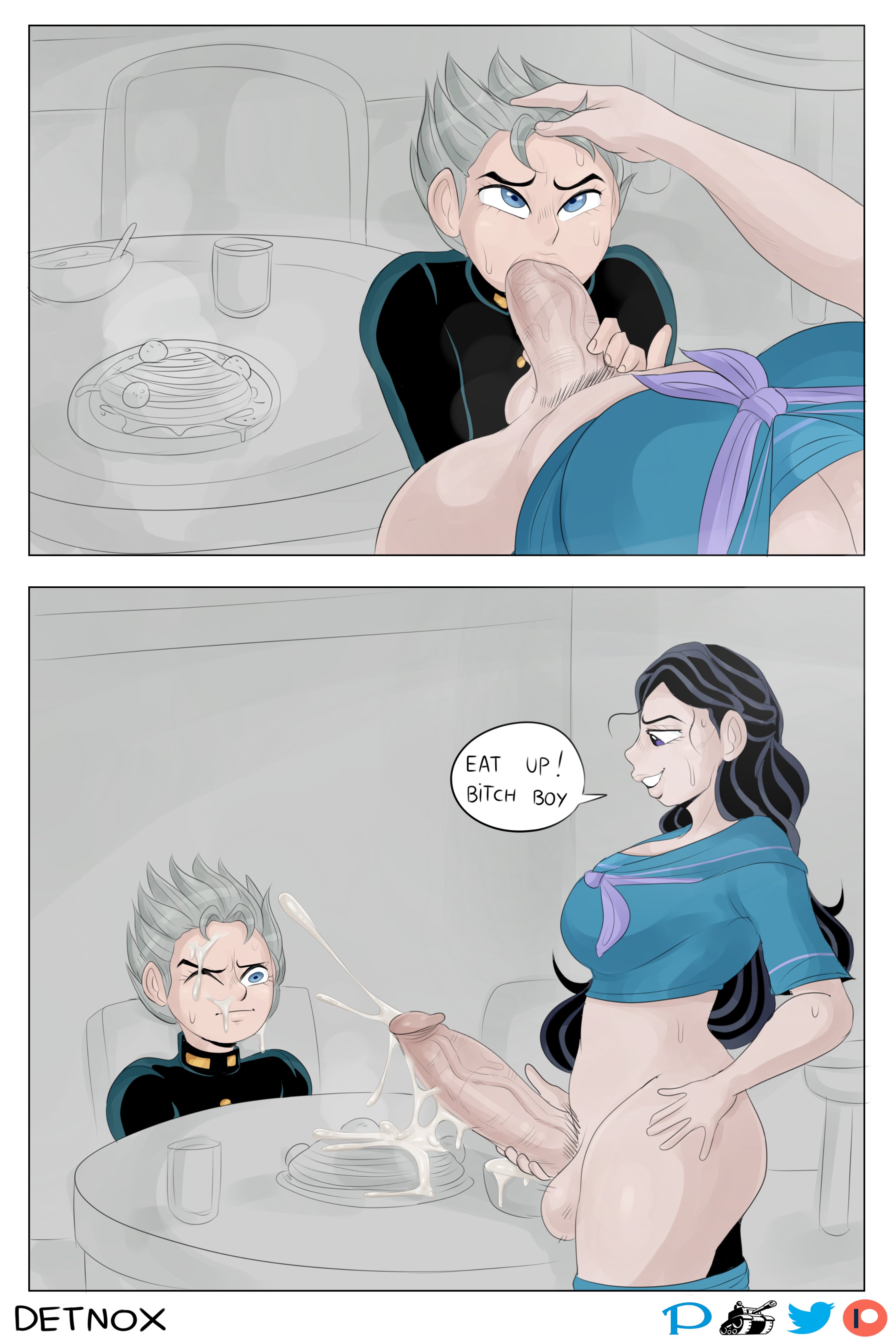 1boy, 1futa, ass, big ass, big breasts, big penis, blowjob, breasts, canon couple, cum, cum on face, detnox, diamond is unbreakable, fellatio, futa on male, futadom, futanari, gay, huge breasts, intersex, jojo's bizarre adventure, koichi hirose, male, male sucking futa, oral, orgasm, penis, school uniform, seductive, seductive smile, smile, yukako yamagishi