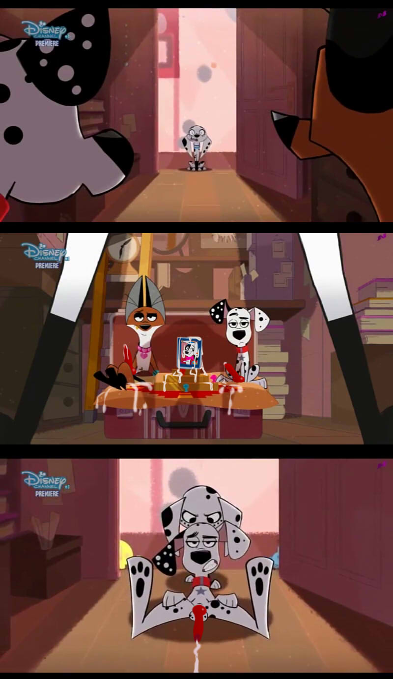 101_dalmatian_street 101_dalmatians anthro bedroom canine_penis color comic cum cum_on_body cum_on_floor cum_on_penis da_vinci_(101_dalmatians) disney_xd dolly_(101_dalmatians) dylan_(101_dalmatians) feral fergus_(101_dalmatians) penis shocked tagme