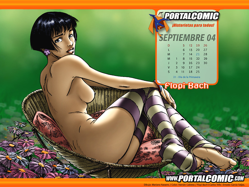 1girls black_hair blue_eyes breasts dark_hair earrings el_negro_blanco feet female female_only flopi_bach mariano_navarro nipples solo tagme topless