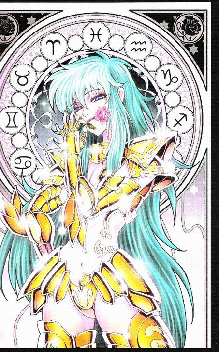 1girls armor breasts female future_studio gold_saints human long_hair pisces_aphrodite rule_63 saint_seiya shounen_jump tagme