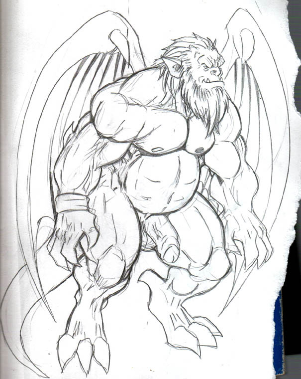 1boy 1male anthro balls ballsack beard disney elderly facial_hair flaccid foreskin gargoyle gargoyles hudson_(gargoyles) humanoid_penis intact male male_only monochrome muscle_gut muscles muscular_male nude_male old old_man partially_retracted_foreskin penis rough_sketch semi-erect solo testicles uncut